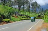 SRI LANKA, Pussellawa, Nuwara Eliya Road running through tea estates, and taxi, SLK4175JPL