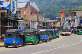 SRI LANKA, Pussellawa, town centre, three wheeler taxis lined up along street, SLK4186JPL