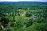 SRI LANKA, Sigiriya Rock Fortress, Palace Gardens, view from rock summit, SLK1785JPL