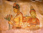 SRI LANKA, Sigiriya Rock Fortress, Sigiriya Cloud Maidens frescoe (5th century AD), SLK1579JPL
