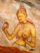 SRI LANKA, Sigiriya Rock Fortress, Sigiriya Maiden fresco (5th century AD), SLK250JPL