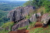 SRI LANKA, Sigiriya Rock Fortress, balancing boulder (for rolling towards enemy), SLK2149JPL