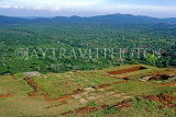 SRI LANKA, Sigiriya Rock Fortress, monolith, palace ruins at summit, SLK2196JPL