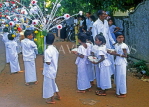 SRI LANKA, rural scene, children in festival parade, SLK2124JPL