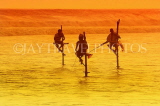 SRI LANKA, south coast, Ahangama area, Stilt Fishermen, dusk, sunset view, SLK4692JPL