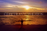 SRI LANKA, south coast, Galle, beach and sunset, boy paddling, SLK1836JPL