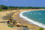 SRI LANKA, south coast, Hambantota, bay and beach with fishing boats, SLK1724JPL