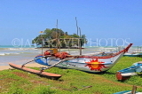 SRI LANKA, south coast, Weligama, fishing boat, and Taprobane Island, SLK4681JPL