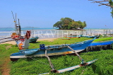 SRI LANKA, south coast, Weligama, fishing boats, and Taprobane Island, SLK4678JPL