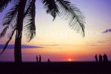 SRI LANKA, west coast, sunset and coconut tree, SLK1518JPL