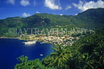ST LUCIA, Soufriere, town and coastal view, STL701JPL