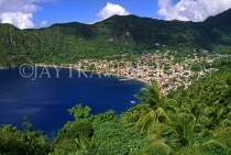 ST LUCIA, Soufriere, town view and bay, STL683JPL