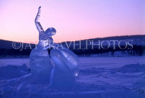 SWEDEN, Lapland, JUKKJARVI, Ice Hotel grounds, Ice sculpture, SWE100JPL