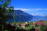 SWITZERLAND, Bern Canton, BRIENZ, Lake Brienz and town view, SW1494JPL