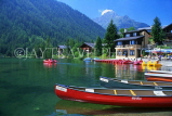 SWITZERLAND, Valais, CHAMPEX, Lake Champex, pleasure boats and resort centre, SW1447JPL