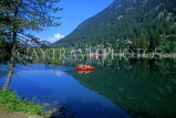 SWITZERLAND, Valais, CHAMPEX, Lake Champex and pedal boat, SW1438JPL