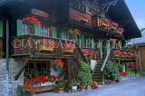 SWITZERLAND, Vaud, LES DIABLERETS, typical Alpine chalet and flower boxes, SW1429JPL