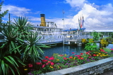 SWITZERLAND, Vaud, MONTREUX, orimenade, and lake Geneva with cruise boat, SW987JPL