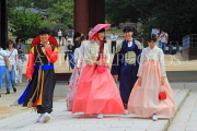 South Korea, SEOUL, Changdeokgung Palace, visitors in colourful Hanbok attire, SK234PL