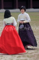 South Korea, SEOUL, Changdeokgung Palace, visitors in colourful Hanbok attire, SK240PL