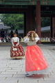 South Korea, SEOUL, Changdeokgung Palace, visitors in colourful Hanbok attire, SK241PL