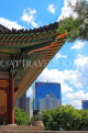 South Korea, SEOUL, Deoksugung Palace, complex, building roof detail, SK828JPL
