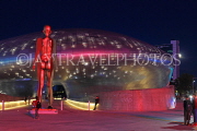 South Korea, SEOUL, Dongdaemun Design Plaza & Shadow of Shadow-The Road sculpture, night view, SK504JPL