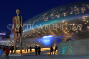 South Korea, SEOUL, Dongdaemun Design Plaza & Shadow of Shadow-The Road sculpture, night view, SK505JPL