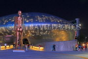 South Korea, SEOUL, Dongdaemun Design Plaza & Shadow of Shadow-The Road sculpture, night view, SK506JPL