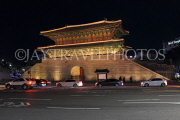 South Korea, SEOUL, Dongdaemun Gate (Heunginjimun), night view, SK544JPL