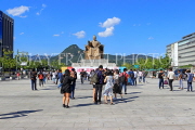 South Korea, SEOUL, Gwanghwamun Square, and King Sejong statue, SK554JPL