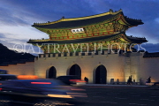 South Korea, SEOUL, Gyeongbokgung Palace, Gwanghwamun Gate, night view, SK1140JPL