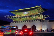 South Korea, SEOUL, Gyeongbokgung Palace, Gwanghwamun Gate, night view, SK1143JPL