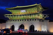 South Korea, SEOUL, Gyeongbokgung Palace, Gwanghwamun Gate, night view, SK1144JPL