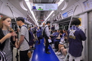 South Korea, SEOUL, public transport, Seoul Subway, train interior, SK1117JPL