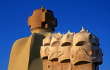 Spain, BARCELONA, Gaudi's Casa Mila (La Pedrera), rooftop sculptures, BSP151JPL