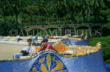 Spain, BARCELONA, Guell Park, seating area, Gaudi architecture, BSP158JPL
