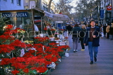 Spain, BARCELONA, The Ramblas (street) and flower stall, BSP168JPL