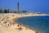 Spain, BARCELONA, beach and sunbathers, SPN788JPL