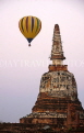 THAILAND, Ayuthaya, hot air balloon passing by temple ruins, Air Balloon Festival, THA2179JPL