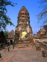 THAILAND, Ayuthaya, ruins of Wat Phra Mahathat (temple) and Buddha statue, THA797JPL