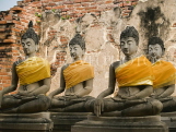 THAILAND, Ayuthaya, world heritage site, seated Buddha statues, THA2048JPL