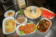 THAILAND, Bangkok, Tom Yum Goong Seafood Soup and dinner dishes, THA3078JPL