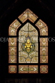 THAILAND, Bangkok, WAT BENCHAMABOPHIT, Ordination Hall, stained glass window, THA3028JPL