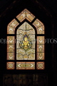 THAILAND, Bangkok, WAT BENCHAMABOPHIT, Ordination Hall, stained glass window, THA3029JPL