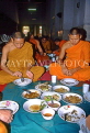 THAILAND, Bangkok, WAT CHANA SONGKARAM, monks having a meal, THA1663JPL