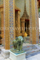 THAILAND, Bangkok, WAT RATCHABOPHIT, Ordination Hall, and elephant sculpture, THA3249JPL