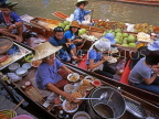 THAILAND, Damnoen Saduak (Floating Market), sampans with vendor selling food, THA1672JPL