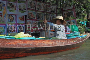 THAILAND, Damnoen Saduak (Floating Market), vendor in sampan, THA2943JPL