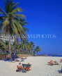 THAILAND, Hua-Hin, beach scene with coconut palms and sunbathers, THA36JPL